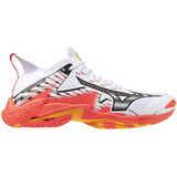 Mizuno - WAVE LIGHTNING NEO 3 - Volleybalschoenen - Wit/Fiery Coral 2/Citrus