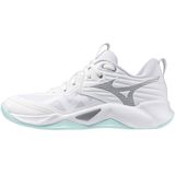 Mizuno WAVE MOMENTUM PRO Handbalschoenen Wit/Blauw Tint Dames Maat 36,5