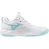 Mizuno WAVE MOMENTUM PRO Handbalschoenen Wit/Blauw Tint Dames Maat 36,5