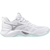 Mizuno WAVE MOMENTUM PRO Handbalschoenen Wit/Blauw Tint Dames Maat 36,5