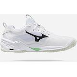 Mizuno - WAVE STEALTH NEO 2 - Handbalschoenen - Wit/Zwart/Frozen Emerald - Dames/Heren