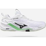 Mizuno - WAVE STEALTH NEO 2 - Handbalschoenen - Wit/Zwart/Frozen Emerald - Dames/Heren