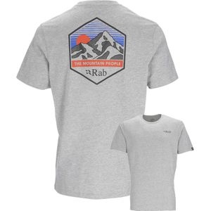 Rab - Stance Mountain Peak Tee - T-shirt - Grijs - 100% Biologisch Katoen