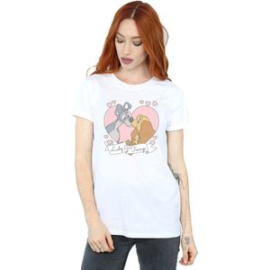 Li-cense Disney dames lady and the tramp liefde katoenen vriendje t-shirt