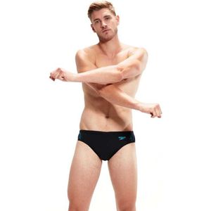 Speedo Hyper Boom Splice Brief Zwart/Blauw Heren Sportzwembroek - Maat 8