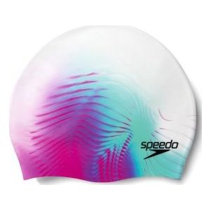 speedo dig printed pink swim cap