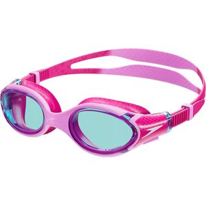 Speedo Junior Biofuse 2.0 Zwembril, gepatenteerd, eenvoudig aan te passen, anti-condens, anti-lek, verbeterde pasvorm, verbeterd comfort, flamingo roze/elektrisch roze/blauw, eenheidsmaat