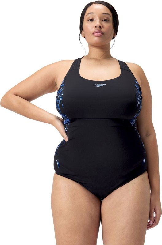 Speedo - Placement Medalist (+) - Sportbadpak - Marine/Blauw - Medium Ondersteuning, 100% Chloorbestendig
