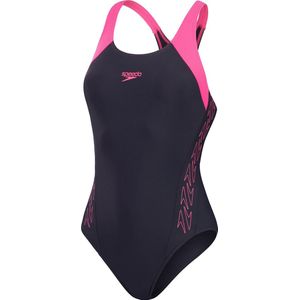 Speedo - Hyperboom Splice Racerback - Sportbadpak - Marine/Roze - EnduraFlex