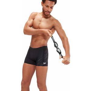 Heren Speedo Hyper Boom V-Cut Aquashort in Zwart Grijs