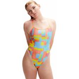 Speedo - Allover Digital Vback Swimsuit - Veelkleurig - Endurance+ Materiaal