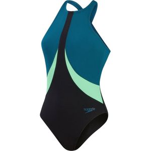 Speedo ECO+ Colourblock Highneck Crossback Badpak Vrouwen