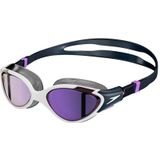 Speedo Biofuse 2.0 zwembril voor dames, vrouwelijk design, gepatenteerd instelmechanisme, anti-condens, anti-lek, comfortabele pasvorm, wit/echt marineblauw/zoet paars/flashpaars, eenheidsmaat