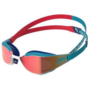 Speedo Fastskin Hyper Elite Zwembril voor kinderen, uniseks, rood/blauw, eenheidsmaat