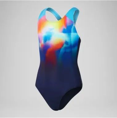 Speedo Eco+ Dig Placem Splashb Kinder Badpak Dames - Badpakken - Kleur Blauw-multicolour - Maat 152
