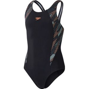Speedo - Hyperboom Splice - Badpak - Zwart - Muscleback, 5-6 Jaar
