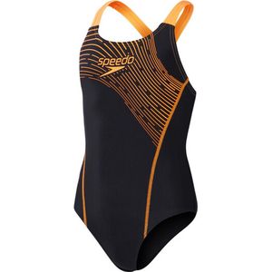 Speedo Maat 176  Medley Logo Medalist Zwart/Oranje Sportbadpak