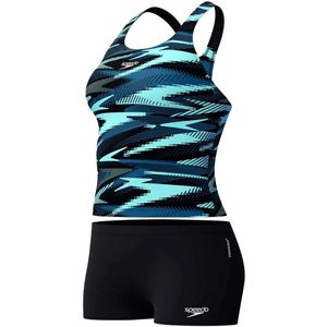 Speedo Hyperboom tankini voor dames, sneldrogend, training | fitness | chloorbestendig badpak, Arctic Glass, 34