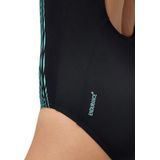 Speedo - Eco+ Placement Muscleback - Badpak - Zwart Groen - Duurzaam Materiaal