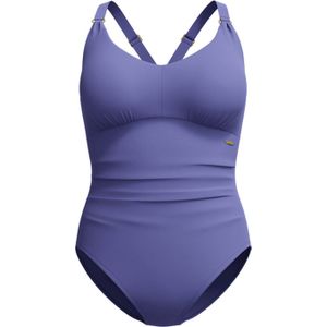 Speedo Shaping V Neck 1 Piece Dames Sportbadpak - Blauw
