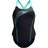 Speedo - Allover Digital Powerback - Badpak - Zwart/Blauw