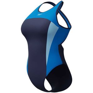 Speedo - Endurance+ MAX - Sportbadpak - Donkerblauw/Blauw - High Neck Crossback