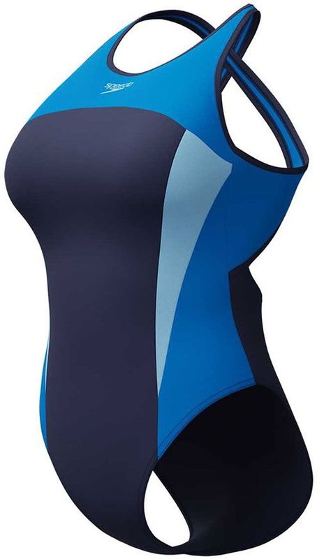 Speedo - Endurance+ MAX - Sportbadpak - Donkerblauw/Blauw - High Neck Crossback