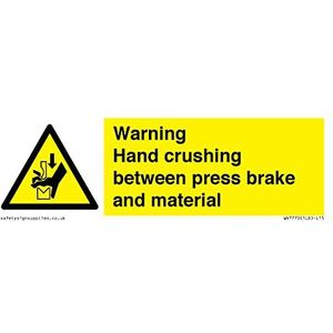 Waarschuwing Hand verpletteren tussen persrem en materiaalteken - 150x50mm - L15