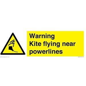 Waarschuwing vlieger vliegen in de buurt van powerlines Sign - 300x100mm - L31