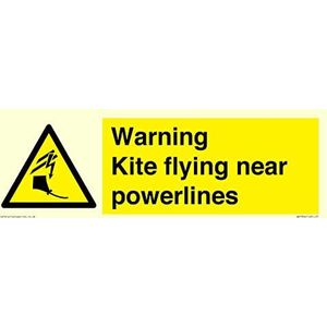 Waarschuwing vlieger vliegen in de buurt van powerlines teken - 300x100mm - L31