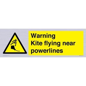Waarschuwing vlieger vliegen in de buurt van powerlines teken - 450x150mm - L41