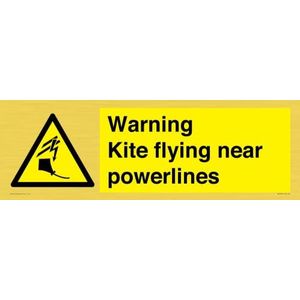 Waarschuwing vlieger vliegen in de buurt van powerlines teken - 600x200mm - L62