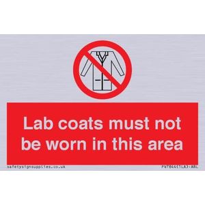 Lab jassen mogen niet worden gedragen in dit gebied Sign - 75x50mm - A8L