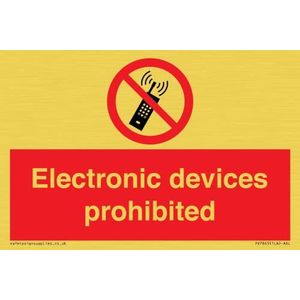 Elektronische apparaten verboden bord - 150x100mm - A6L