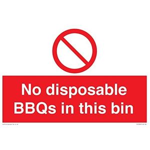 Geen wegwerp BBQ's in deze vuilnisbak Sign - 300x200mm - A4L