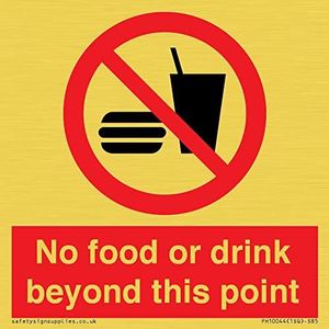 Geen eten of drinken buiten dit punt Teken - 85x85mm - S85