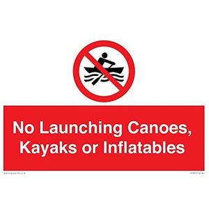 Bord ""No Launching Canoes, kajaks of opblaasbaar"" - 300 x 200 mm - A4L