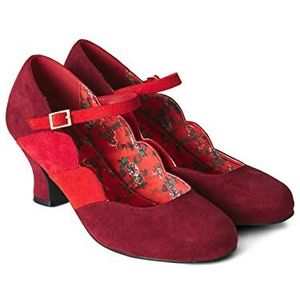 Joe Browns Vrouwen Art Deco stijl Mary Jane schoenen plat, Bourgondië, 4 UK, Bourgondy, 37 EU