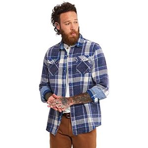 Joe Browns Heren licht zuur wassen geruit shirt, blauw, M, Blauw, M