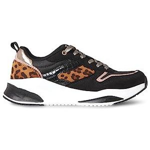 Joe Browns Dames Animal Print Chunky Dad Trainer Sneaker, zwart Multi, 3 UK, Zwart Multi, 36 EU