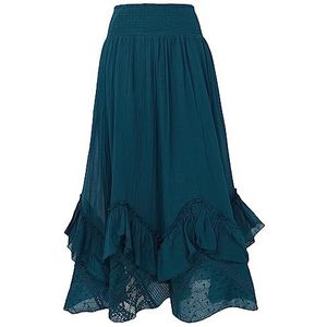 Joe Browns Midi-rok met kleurblok voor dames, met ruches en zoom, groen, 10, Turkoois, 36