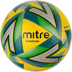 Mitre Ultimatch Maximale Wedstrijd Voetbal (5) (Geel/Zilver/Groen)