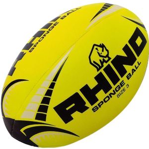 Rhino Spons Rugby Trainingsbal (3) (Geel/zwart)