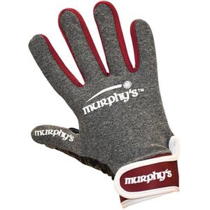 Murphys Unisex Gaelic handschoenen voor volwassenen (XL) (Grijs/Maroen/Wit)