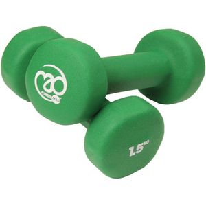 Fitness Mad Dumbell Set (Set van 2) (1,5 kg) (Groen)