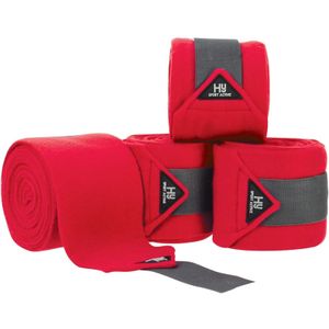 Hy Sport Active Luxe bandages voor paarden (Verpakking van 4) (Cob/Full) (Rozet Rood)