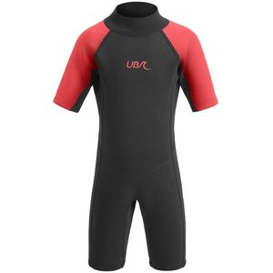 Urban Beach Kinder/kleuter Sharptooth Wetsuit met korte mouwen (104) (Zwart/Rood)