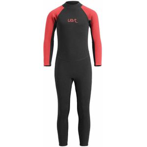 Urban Beach Kinder/kleuter Sharptooth Wetsuit met lange mouwen (128) (Zwart/Rood)