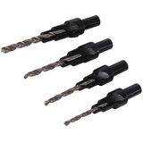 Silverline Verzinkboor Set - 4 Delig - Ø 6 t/m 12 mm - Zwart