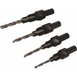 Silverline Verzinkboor Set - 4 Delig - Ø 6 t/m 12 mm - Zwart
